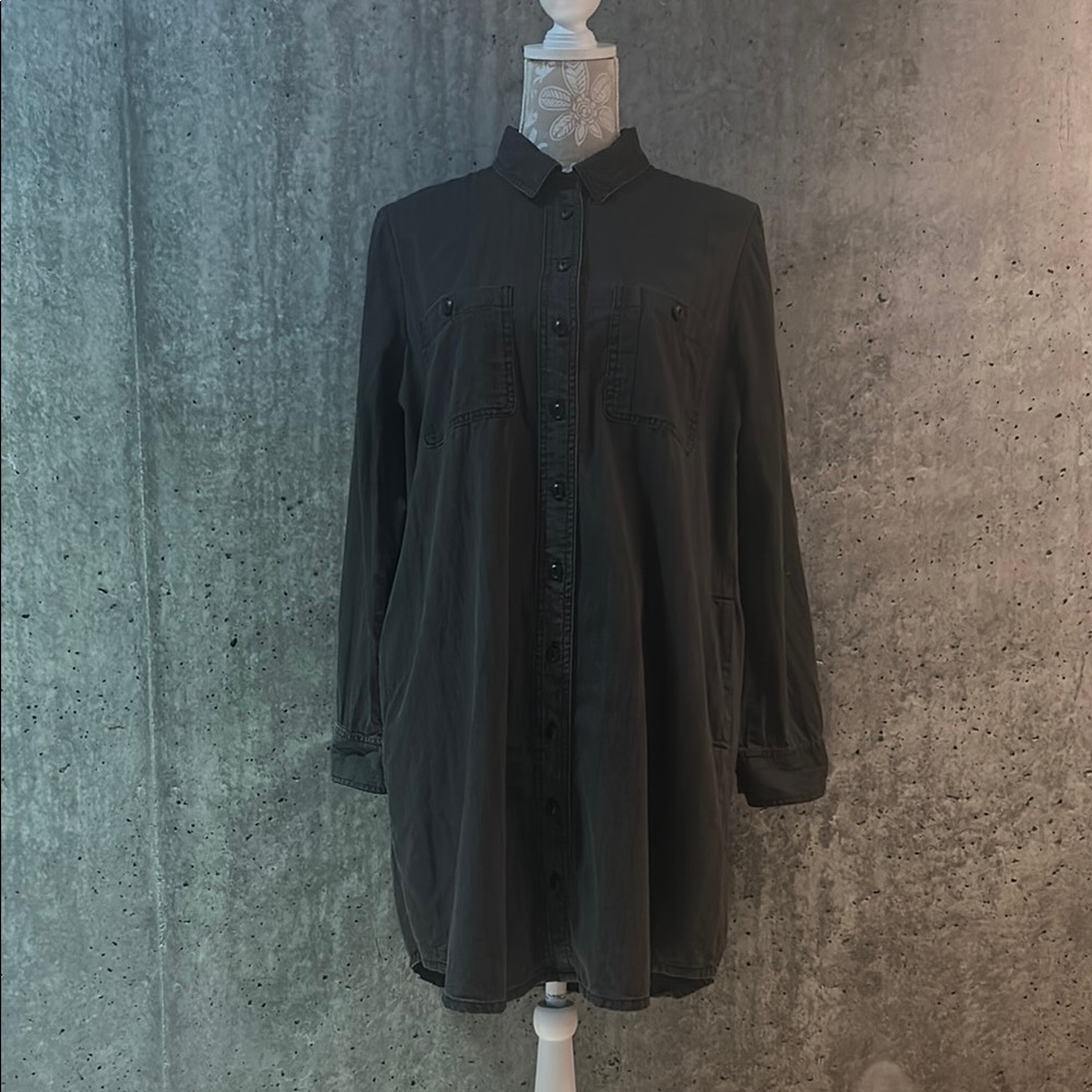 Madewell Denim Button-up Shirt Dress Washed Black